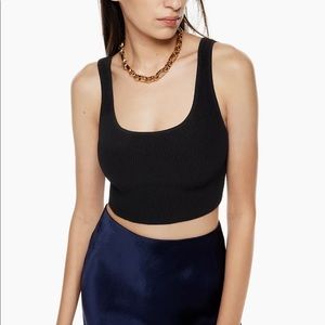 Aritzia Babaton Sculpt Knit Squareneck Cropped Tank
